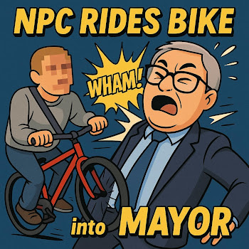 Unlimited Motivation - Npc Rides Bike Into Mayor